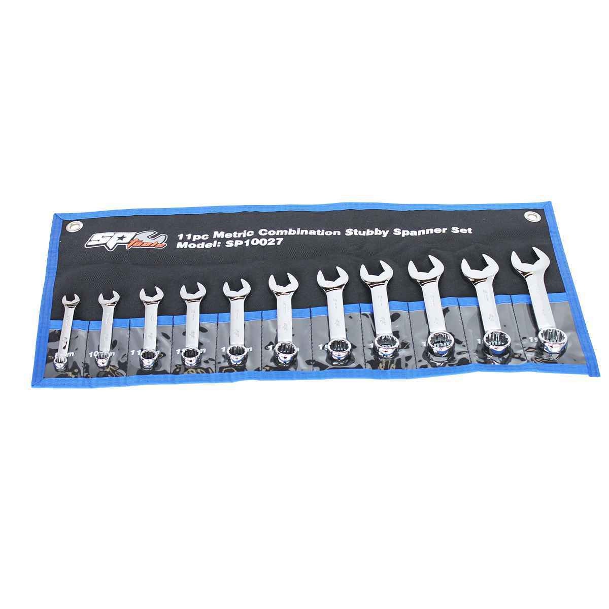 SP Tools USA - 11PC METRIC STUBBY QUAD DRIVE COMBINATION WRENCH SET