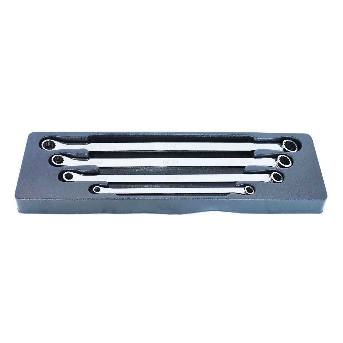 SP Tools USA - 24PC SAE EXTRA-LONG FLAT DRIVE DOUBLE BOX WRENCH SET - 15° OFFSET