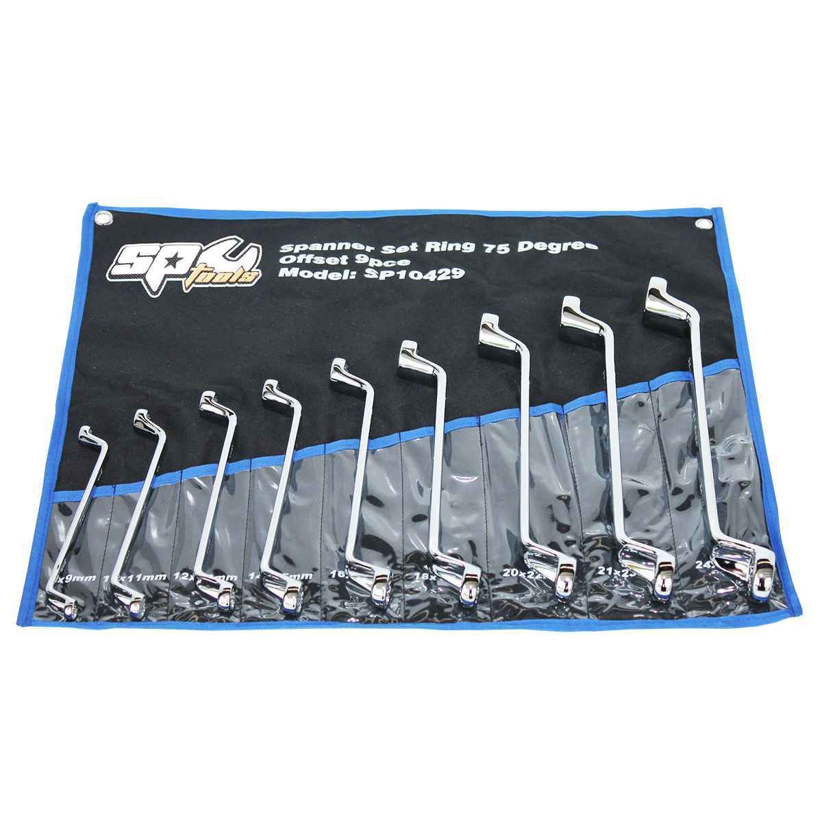 SP Tools USA - 29PC METRIC FLAT DRIVE DOUBLE BOX WRENCH SET - 75° OFFSET