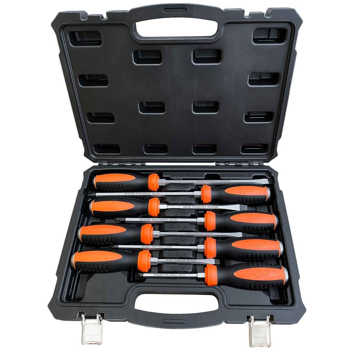 SP Tools USA - 8PC TANG-THRU SCREWDRIVER SET