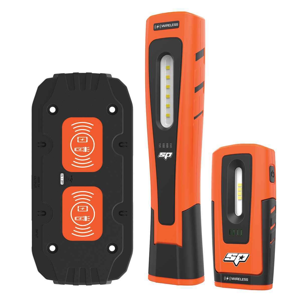 SP Tools USA - WORK LIGHT/FLASHLIGHT - SMD LED - WIRELESS CHARGING - TWIN PACK