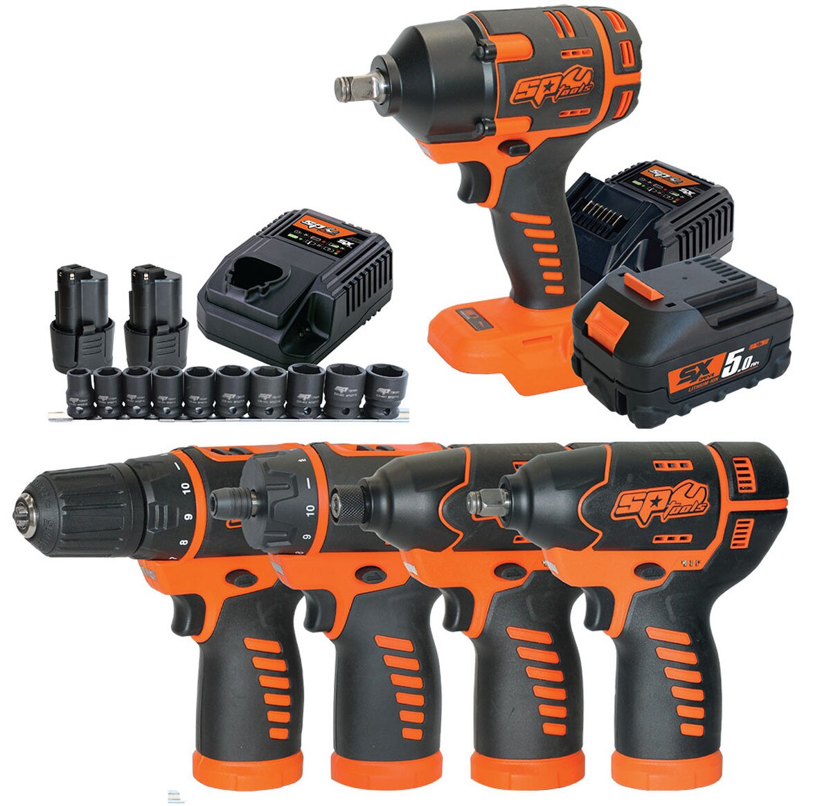 SP Tools USA - 20PC SX DRIVE CORDLESS COMBO KIT