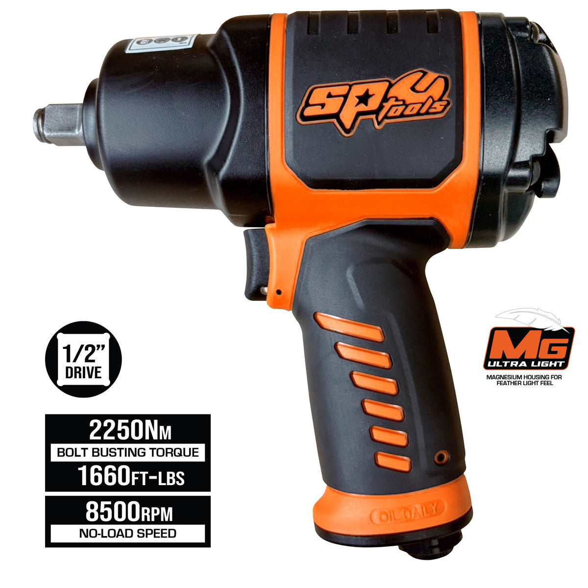 SP Tools USA - 1/2” MAGNESIUM AIR IMPACT WRENCH