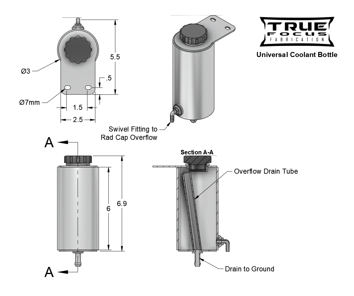 True Focus Fabrication - Universal Coolant Overflow Tank