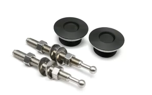 Quik Latch Ql-38 Low Profile Hood Pin Kit Black No Lock