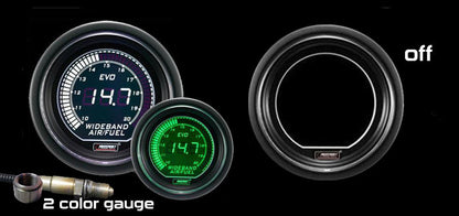 Prosport Gauges - 2-1/16" EVO Wideband White/Green Digital Air Fuel Ratio kit-