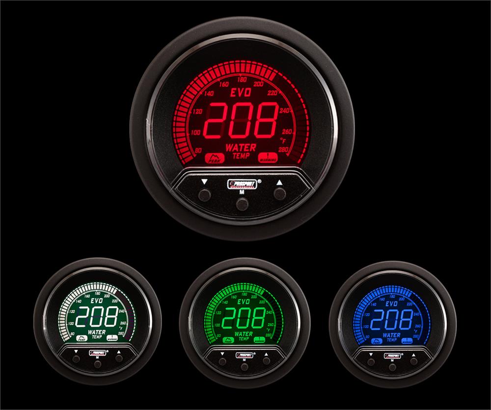 Prosport Gauges - 2-1/16" Premium Evo Electrical Water Temperature Gauge