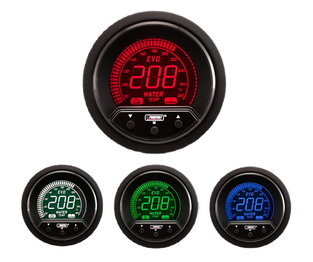 Prosport Gauges - 2-1/16" Premium Evo Electrical Water Temperature Gauge