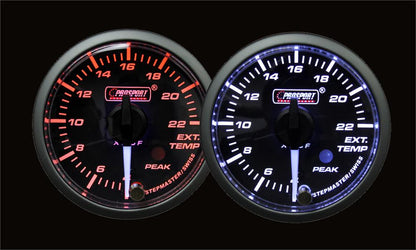 Prosport Gauges - 2-1/16" Premium White Pointer Clear Lens Amber/White EGT Gauge