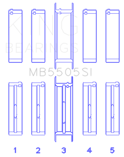 King Engine Bearings Ford 351ci/400ci 16V Main Bearing Set (Size 030) - Set Of 10