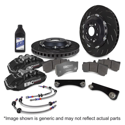 EBC Racing 12-21 BMW M240i F22 3.0T Black Apollo-6 Calipers 355mm Rotors Front Big Brake Kit