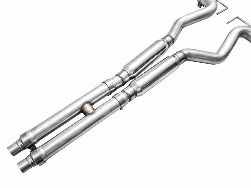 AWE 2024 Ford Mustang GT Fastback S650 RWD Track Edition Cat-Back Exhaust w/ Quad Chrome Silver Tips