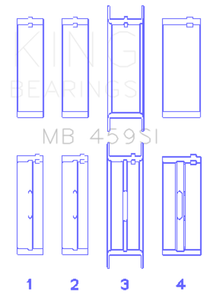 King Engine Bearings Ford V-6 183. (Size +0.50mm) Main Bearing Set
