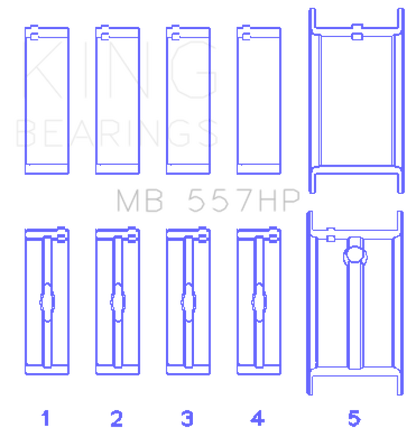 King Engine Bearings General Motors 75+ 262/267/302/307/327/327/350 Main Bearing Set