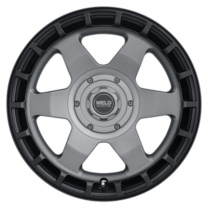Weld Off-Road Ridge 17x9 - 5x114.3 / 5x127 BP - ET-12 - 78.1mm CB Satin Gunmetal Wheel (Black Ring)
