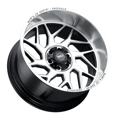 Weld Off-Road W118 22X12 Fulcrum 6X135 6X139.7 ET-44 BS4.75 Gloss Black w/ Machine Lip 106.1