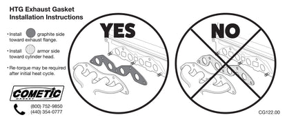 Cometic Oldsmobile 400/425/455 .094in HTG Exhaust Gasket Set - 1.920in x 1.550in Rectangular Ports