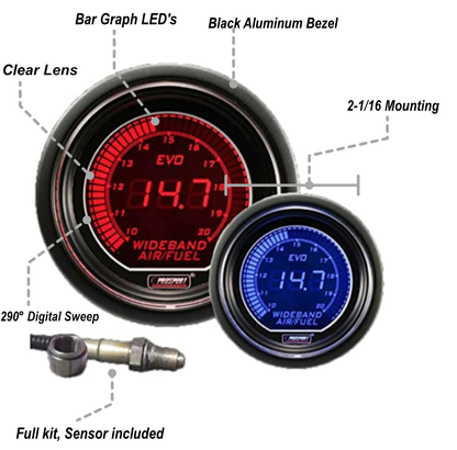 Prosport Gauges - 2-1/16" EVO Wideband Digital Air Fuel Ratio kit