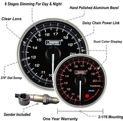 Prosport Gauges - 2-1/16" Supreme Wideband Digital Air Fuel Ratio kit