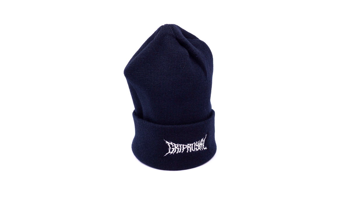Beanie - Metal Logo White on Black