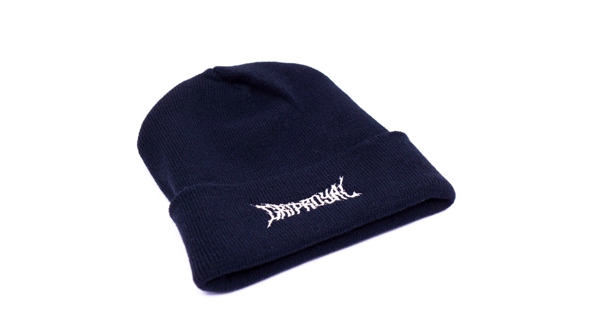 Beanie - Metal Logo White on Black