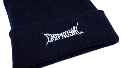 Beanie - Metal Logo White on Black