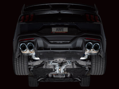 AWE 2024 Ford Mustang Dark Horse S650 RWD SwitchPath Cat-Back Exhaust w/ Quad Chrome Silver Tips