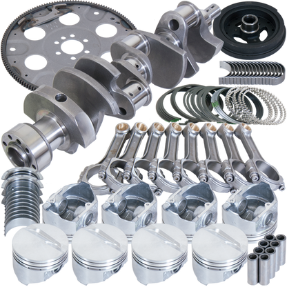 Eagle Chevy 350 1Pc 3.750in Crank 5.700in I-Beam Rods 4.000in Pistons 153 Tooth FP Balanced Assembly