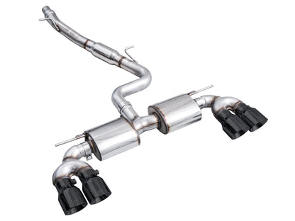 AWE Tuning MK8 Volkswagen Golf R 3in Touring Edition Quad Exhaust - Diamond Black Tips