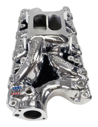 Edelbrock Ford Small-Block 289-302-347 RPM Air-Gap Intake Manifold - Chrome Plasma Finish