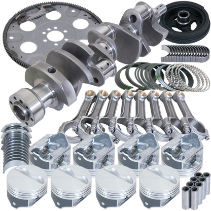 Eagle Chevy 350 1Pc 3.750in Crank 5.700in I-Beam Rods 4.000in Pistons 153 Tooth FP Balanced Assembly