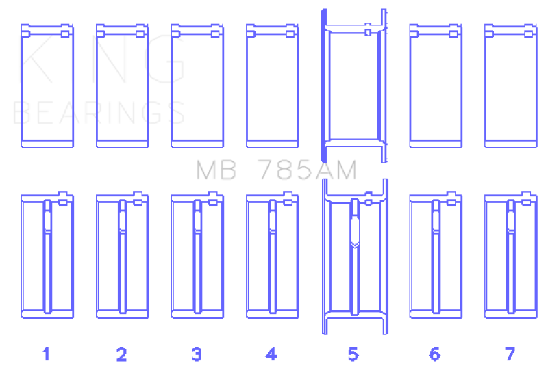 King Engine Bearings Ford 200 3.3L 12V (Size +0.10) Main Bearing Set