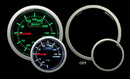 Prosport Gauges - 2-1/16" Green/White Mechanical Boost Gauge