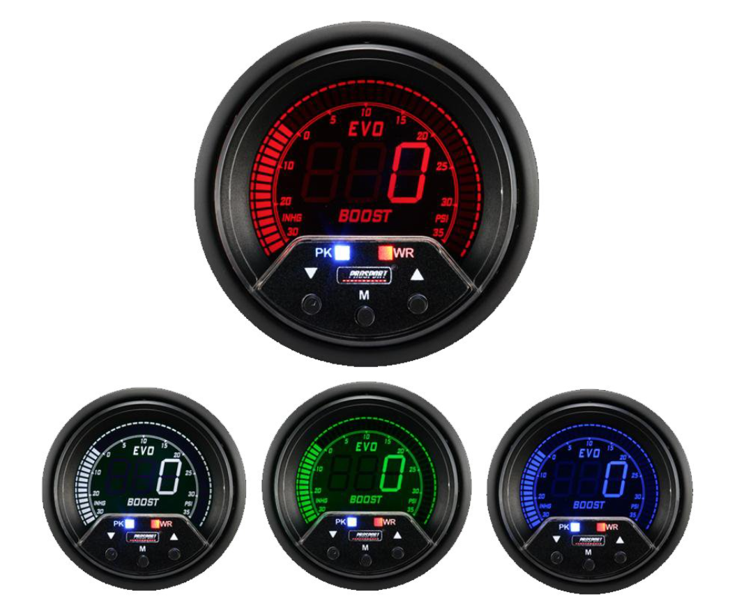 Prosport Gauges - 2-3/8" Premium Evo Electrical Boost Gauge