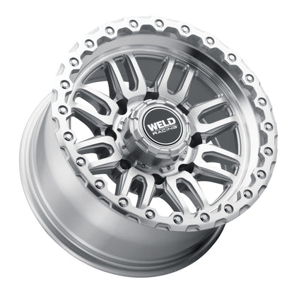 Weld Off-Road Swift 17x9in - 8x180 BP - ET-12 - 124.3mm CB - Gloss Silver Machined Wheel & Ring