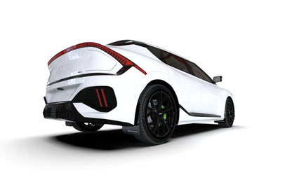 Rally Armor 25-26 Kia EV6 Base Light/GT/GT-Line Black Mud Flap - White Logo