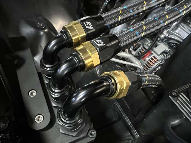 GReddy AN06 30 DEGREE HOSE END SWIVEL BLACK/GOLD ANODIZED