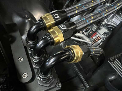 GReddy AN12 120 DEGREE HOSE END SWIVEL BLACK/GOLD ANODIZED