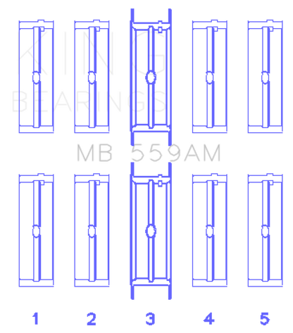 King Engine Bearings Ford 330/352/360/390/410/428 Engine (Size 020) Main Bearing Set