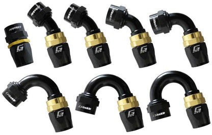 GReddy AN16 120 DEGREE HOSE END SWIVEL BLACK/GOLD ANODIZED