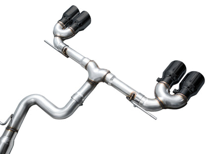 AWE Tuning MK8 Volkswagen Golf R 3in Track Edition Quad Exhaust - Diamond Black Tips