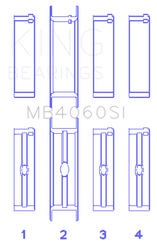 King Engine Bearings Chrysler Caravan 201Ci V6 Ohv (Size +0.25mm) Main Bearing Set