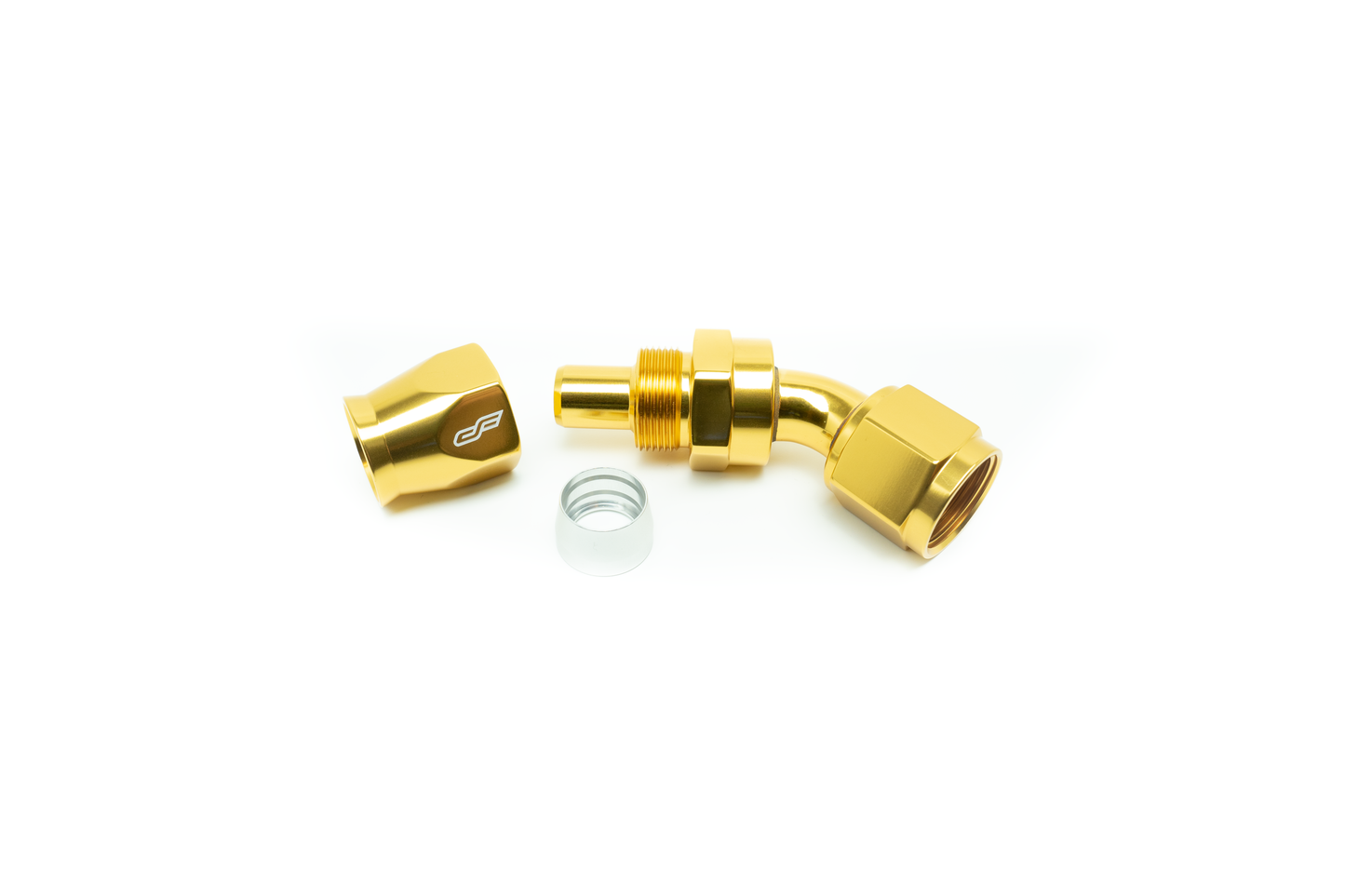 ColorFittings -  06 AN 45 Degree Female Aluminum Hose End (PTFE)