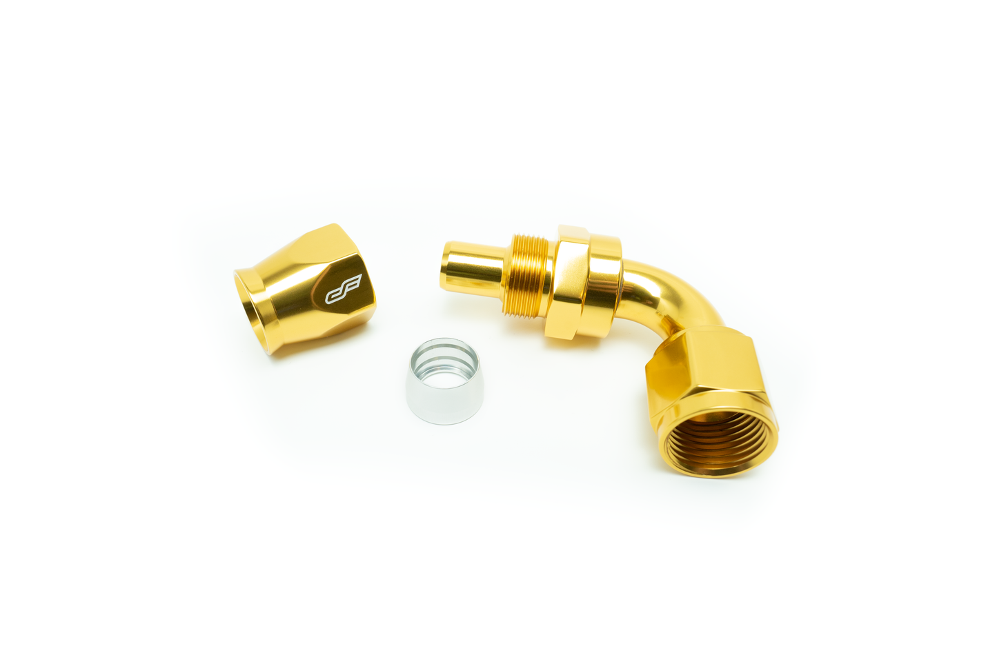 ColorFittings - 10 AN 90 Degree Female Aluminum Hose End (PTFE)