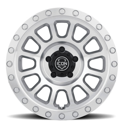 ICON Hulse 18x9 6x5.5 0mm Offset 5in BS Silver Machined