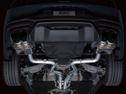AWE 2024 Ford Mustang GT Fastback S650 RWD SwitchPath Cat-Back Exhaust w/ Quad Diamond Black Tips