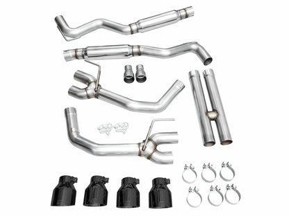 AWE 2024 Ford Mustang Dark Horse S650 RWD Track Edition Cat-Back Exhaust w/ Quad Diamond Black Tips