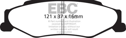 EBC Racing 97-13 Chevrolet Corvette 5.7L Rear RP-1 Race Brake Pads