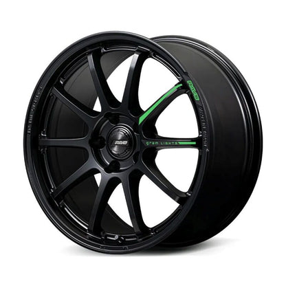 Gram Lights 57NR LIMITED II 18x7.5 +42 5-112 Semigloss Black Wheel w/ Black Cap/Stickers/Air Valve