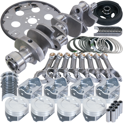 Eagle Chevy 350 1Pc 3.750in Crank 5.700in I-Beam Rods 4.060in Pistons 168 Tooth FP Balanced Assembly